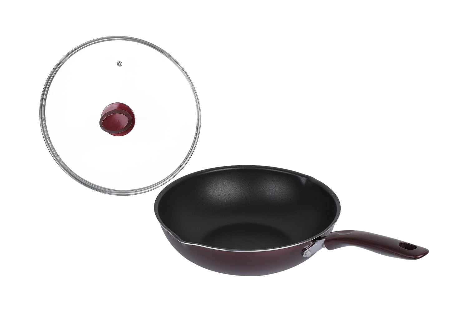 CLB3031D Wok-Üvegtetővel 30 wok, lángoló wok, tapadásmentes wok